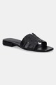 Furla slapi de piele Summer Mule piele negru YJ34SUM.X30000.O6000