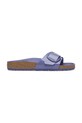 Kožené šľapky Birkenstock Madrid Big Buckle lakovaná koža fialová 1029427