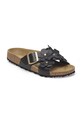 Birkenstock klapki skórzane Siena Flowers 1026734 czarny SS25