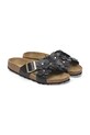 Birkenstock klapki skórzane Siena Flowers czarny 1026734