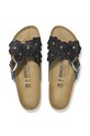 Birkenstock klapki skórzane Siena Flowers 1026734 czarny