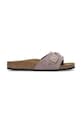 Birkenstock papucs velúrból Oita Braided velúr bőr lila 1029123