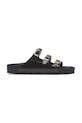 Birkenstock klapki skórzane Florida D-Buckle Exq płaski czarny 1029385