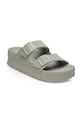 Birkenstock klapki skórzane Arizona Flex Platform Birkenstock x Papillio 1026913 szary SS25