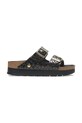 Kožené šľapky Birkenstock semišová koža čierna 1029045