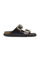 Kožené pantofle Birkenstock Arizona Droplet Buckle plochý černá 1029353