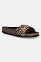 Δερμάτινες παντόφλες Scholl KATHLEEN φλατ καφέ F300641850
