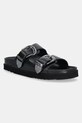 Scholl slapi de piele IRVING piele negru F306151004