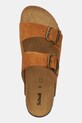 Scholl papuci din piele JOSEPHINE maro F321651175