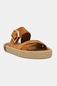 Bohonomad klapki espadrylowe damskie zamszowe Sevilla płaski brązowy SEV.12
