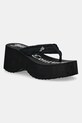 Žabky Juicy Couture WHITNEY VELOUR Y2K WEDGE platforma černá JCFSAN225009