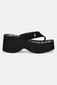 Žabky Juicy Couture WHITNEY VELOUR Y2K WEDGE JCFSAN225009 černá SS25