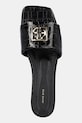 Anine Bing leather sliders Ria Sandals Monogram black A.14.10784