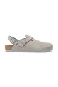 Birkenstock klapki zamszowe Tokio LEVE bez obcasa szary 1028329