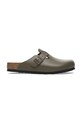 Birkenstock șlapi de piele Boston NL piele verde 1029156