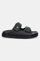 Tommy Hilfiger papuci TH DOUBLE STRAP RAFFIA SANDAL FW0FW08940 negru SS25