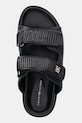 Tommy Hilfiger papuci TH DOUBLE STRAP RAFFIA SANDAL negru FW0FW08940
