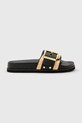 Чехли AllSaints Ellie Raffia Slider равен черен W003FD