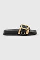 Natikače AllSaints Ellie Raffia Slider sintetički crna W003FD