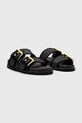 AllSaints papuci Sian Raffia Sandal W090FC negru SS25