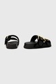Încălțăminte AllSaints papuci Sian Raffia Sandal W090FC negru