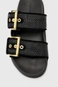 AllSaints papuci Sian Raffia Sandal W090FC negru