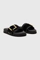 AllSaints papuci Ellie Raffia Slider W094FC negru SS25