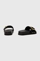 Încălțăminte AllSaints papuci Ellie Raffia Slider W094FC negru