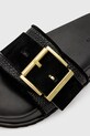 AllSaints papuci Ellie Raffia Slider negru W094FC