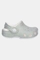 Crocs klapki CLASSIC IRIDESCENT GLITTER CLOG KIDS 210985.CROCS.CLASSIC.IR srebrny SS25