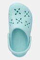 Pantofle Crocs CLASSIC FLORAL CUT OUT CLOG KIDS tyrkysová 210944.CROCS.CLASSIC.FL