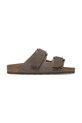 Birkenstock leather sliders Uji nubuck brown 1029200