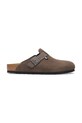 Замшевые шлепанцы Birkenstock Boston 1029210 зелёный SS25