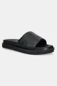Calvin Klein Jeans klapki FLAT MOLDED SLIDE SANDAL LTH syntetyczny czarny YM0YM01225