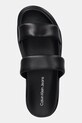Παντόφλες Calvin Klein Jeans FLAT MOLDED DOUBLEBAR SANDAL LTH μαύρο YM0YM01226