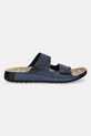 Nubuck παντόφλες Ecco Cozmo 2-Strap 500904.02038 σκούρο μπλε SS25