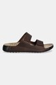 Nubuck παντόφλες Ecco Cozmo 2-Strap 500904.02667 καφέ SS25