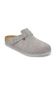 Birkenstock suede sliders Boston LEVE 1027688 gray SS25