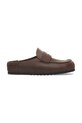 Birkenstock klapki skórzane Naples Wrapped LEOI brązowy 1029617
