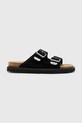 AllSaints klapki zamszowe Randal Sandal czarny M002FC.BLK