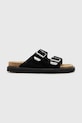 Semišové pantofle AllSaints Randal Sandal černá M002FC.BLK