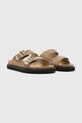 AllSaints klapki zamszowe Randal Sandal M002FC.GRE brązowy SS25