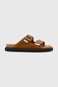 AllSaints klapki zamszowe Randal Sandal brązowy M002FC.TAN