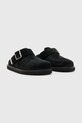 AllSaints klapki zamszowe Randal Mule M003FC.BLK czarny SS25