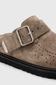 AllSaints klapki zamszowe Randal Mule brązowy M003FC.GRE