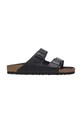Birkenstock bőr papucs Arizona Woven Emboss szintetikus fekete 1029133