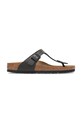 Birkenstock japonki skórzane Gizeh NL płaski czarny 1029613