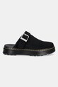 Παντόφλες σουέτ Dr. Martens Brookline Mule Mule DM40666001 μαύρο SS25