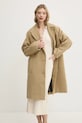 Tommy Jeans płaszcz z domieszką wełny bez kaptura beżowy DW0DW20166