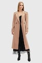 Вовняне пальто AllSaints AUGUSTA з підкладкою бежевий W058OA